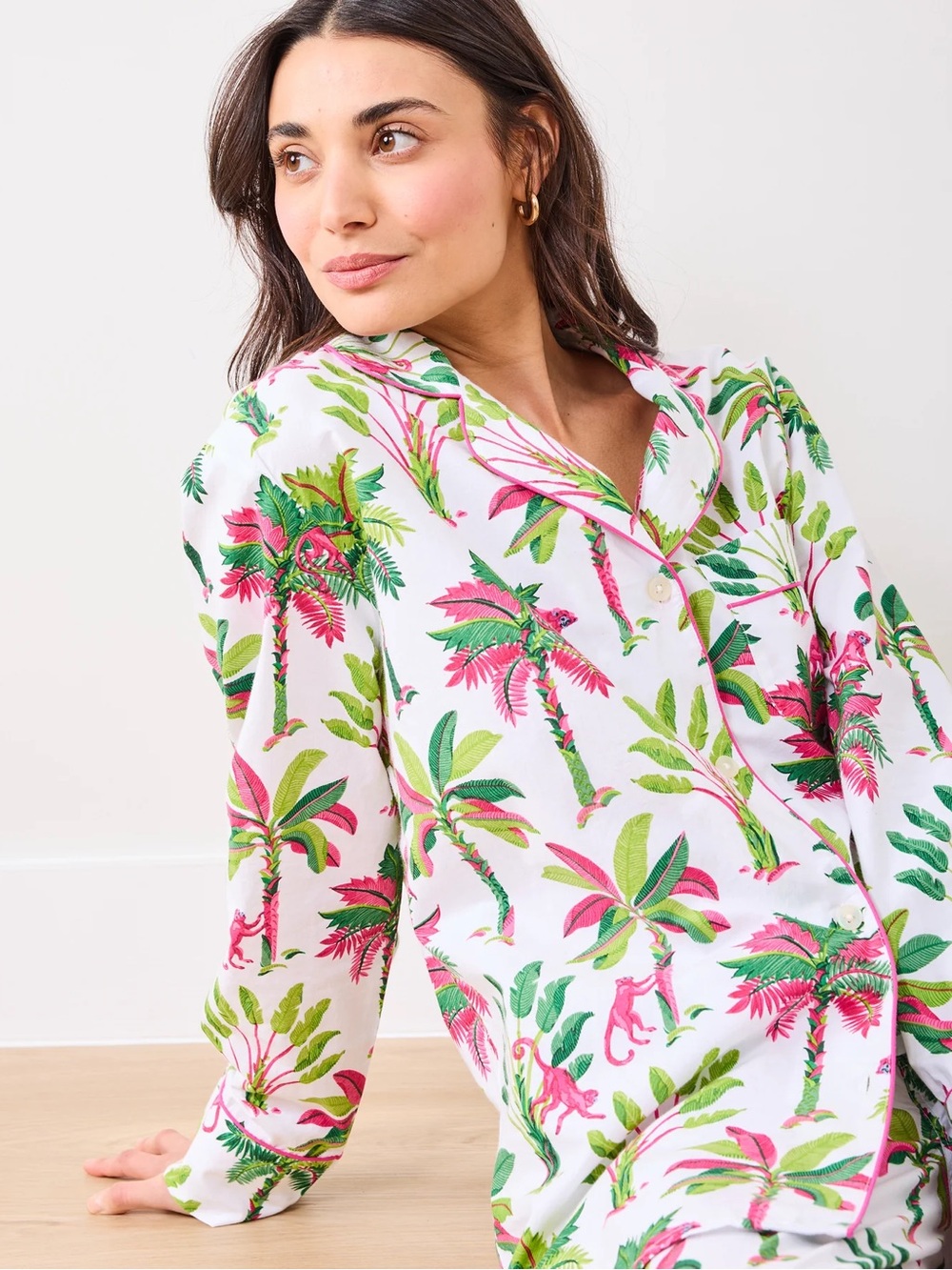 Printfresh White Shirt with Green and Pink Tropical Print - Picture 6 of 14
